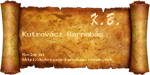 Kutrovácz Barnabás névjegykártya