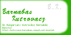 barnabas kutrovacz business card